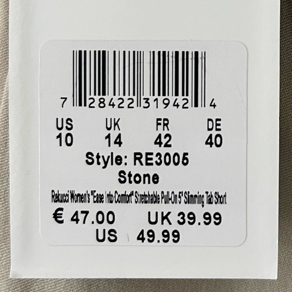 Rekucci Women’s Ease Into Comfort Stretchable Pull-On Slimming Tab Short Size 10 - Picture 3 of 12